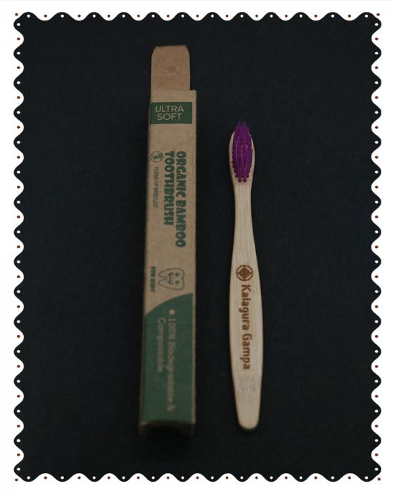 Baby Bamboo Tooth Brush - Bamboo Fiber Bristles Purple (1 Pc)