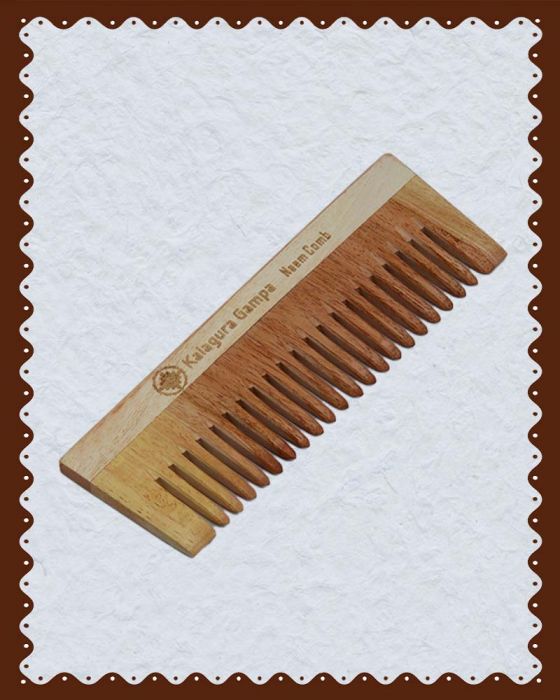 Neem Wood Shampoo/Detangler Comb (1 Pc)