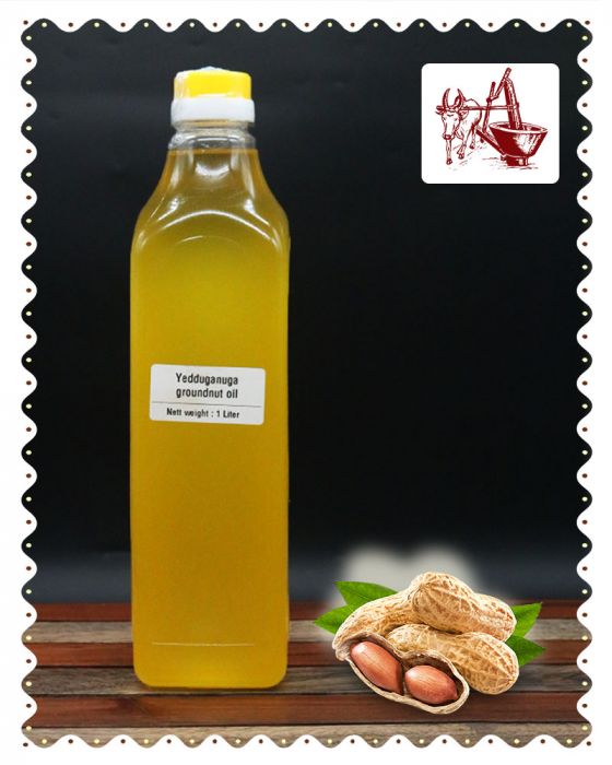 Ground Nut Oil (Yedduganuga/Bull Driven Ghani/Traditional Coldpressed Oil) (1 Liter)