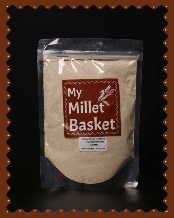 Yellow Jowar (Sorghum) Flour (HomeMade) (MYMB) (500 Grams)